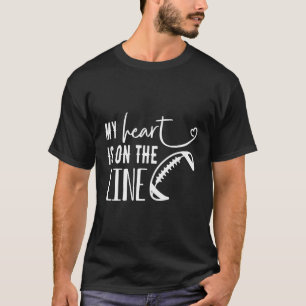 T-shirt Mon Coeur Est En Ligne Football Offensif Lineman