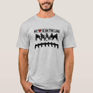 T-shirt Mon Coeur Est En Ligne Parent Lineman