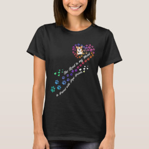 T-shirt Mon cœur est pavé d'empreintes de pattes Corgis Ch