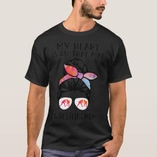 T-shirt Mon coeur est sur ce chat drôle Wrestler fils Wres