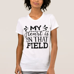 T-shirt Mon cœur est sur ce terrain de football américain
