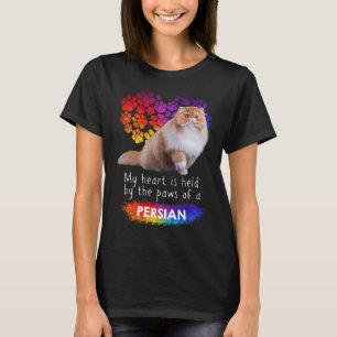T-shirt Mon Coeur Est Tenu Par Les Pattes D'Un Chat Perse