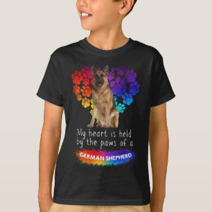 T-shirt Mon Coeur Est Tenu Par Les Paws D'Un Berger Allema