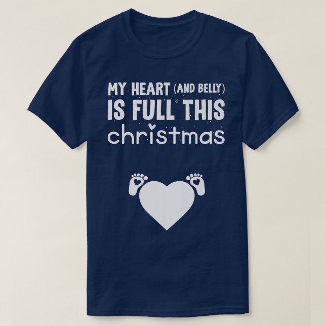 T-shirt Mon Coeur Et Mon Ventre Sont Pleins Cette Pregnanq (Design devant)