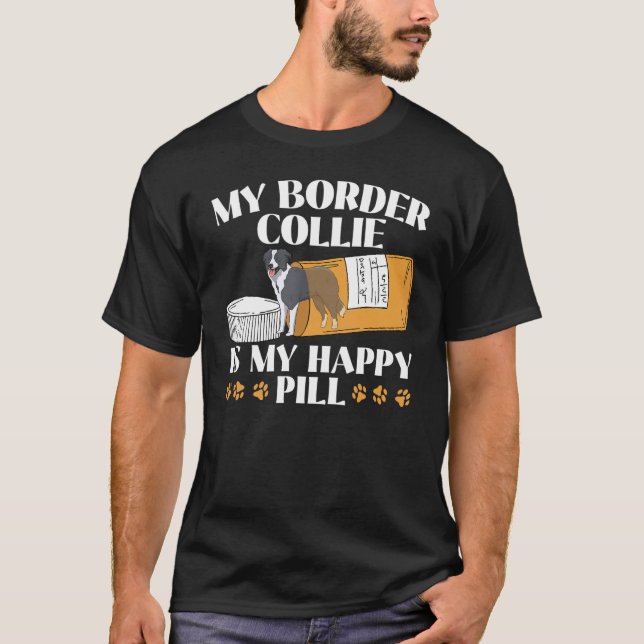 T-shirt Mon Collie Bordure Est Mon Joyeux Pill Chien Puppy (Devant)