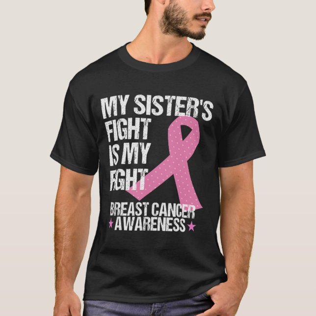 T-shirt Mon combat Soeurs est mon combat cancer du sein de (Devant)