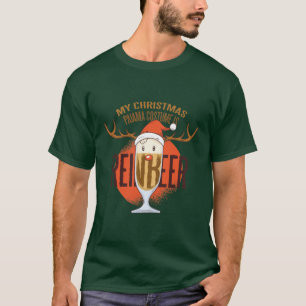 T-shirt Mon Costume De Pyjama De Noël Est ReinBEER Funny B