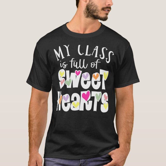 T-shirt Mon Cours Est Plein D'Amoureux Enseignant Valentin (Devant)