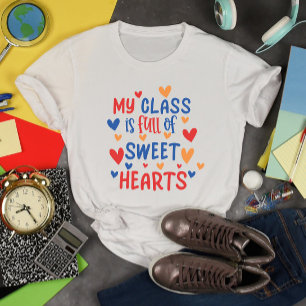 T-shirt Mon cours est plein de coeur doux Valentine