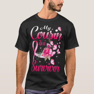 T-shirt Mon Cousin Est Un Survivant Beurre Cancer Du Sein 