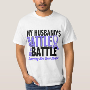 T-shirt Mon de bataille Cancer oesophagien de mari trop