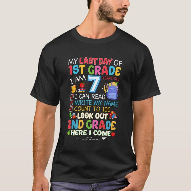 T-shirt Mon Dernier Jour De Première Année 2E Année Il (Devant)
