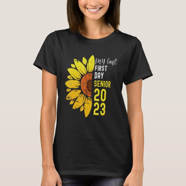 T-shirt Mon Dernier Premier Jour Senior 2023 Tournesol Ret (Devant)