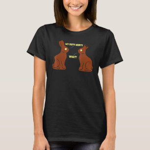 T-shirt Mon derrière fait mal Lapin de Pâques en chocolat