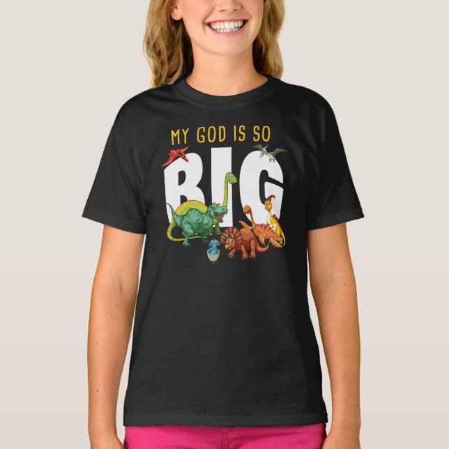 T-shirt Mon Dieu est si grand - la foi chrétienne Dinosaur (Devant)