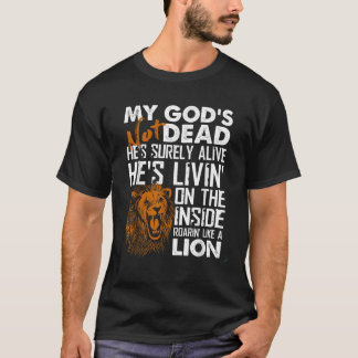 T-shirt Mon Dieu n'est pas mort Lion Christian Christ fait
