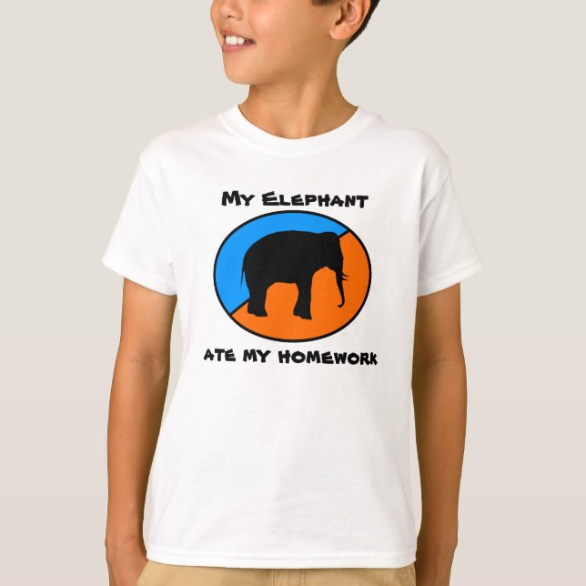 T-shirt Mon éléphant a mangé mon travail (Devant)