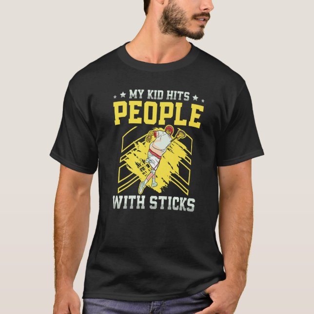 T-shirt Mon Enfant Touche Les Gens Avec Bâtons Lacrosse Le (Devant)