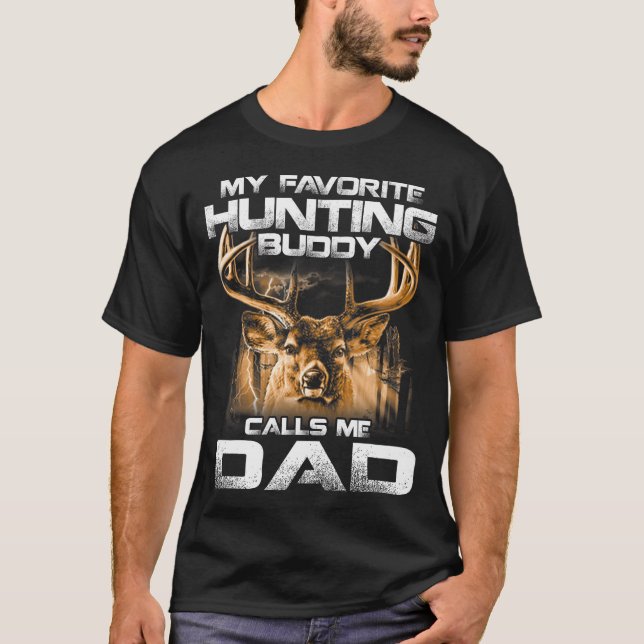 T-shirt Mon Épouse De Chasse Favorite M'Appelle Papa (Devant)