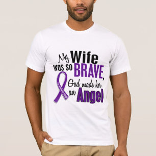 T-shirt Mon épouse est un Cancer pancréatique d'ange
