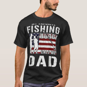 T-shirt Mon Époux De Pêche Préféré M'Appelle Papa Fier Fis