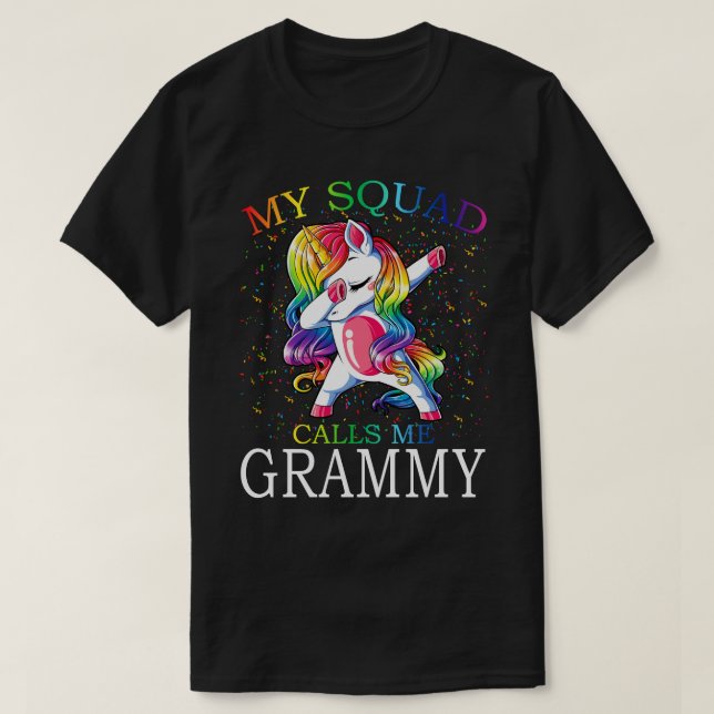 T-shirt Mon Escadron M'Appelle GRAMMY Unicorn (Design devant)