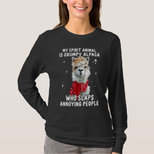 T-shirt Mon Esprit Animal Est Grumpy Alpaca Qui Lève Annoy