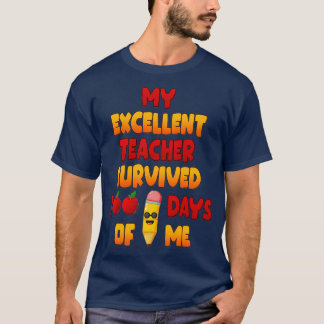 T-shirt Mon Excellent Professeur A Survécu 100 Jours De Mo