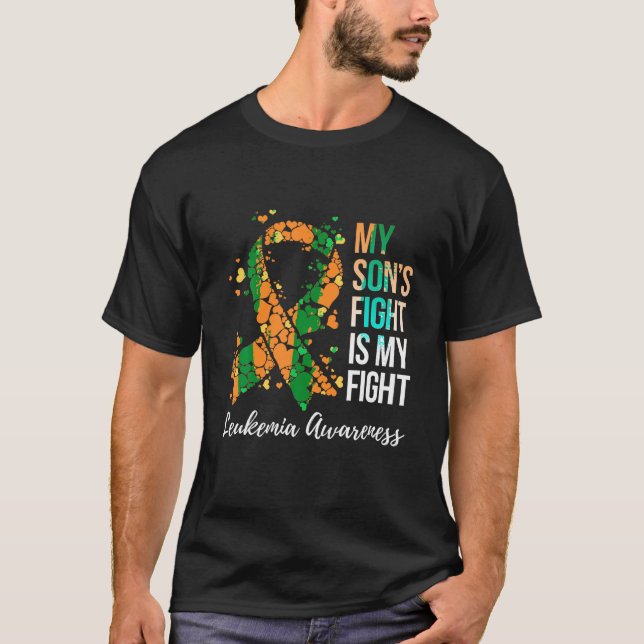 T-shirt Mon Fils combat Mon combat la Leucémie de combat (Devant)