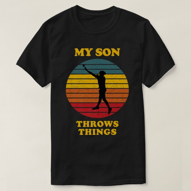 T-shirt Mon Fils Jette Throws Track Parents Shotput Premiu (Design devant)