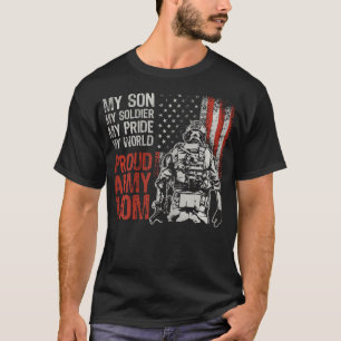T-shirt Mon Fils Mon Héros Soldat Fière Armée Maman Armée 