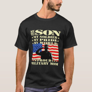 T-shirt Mon Fils Mon Héros Soldat Fière Mère Militaire Arm