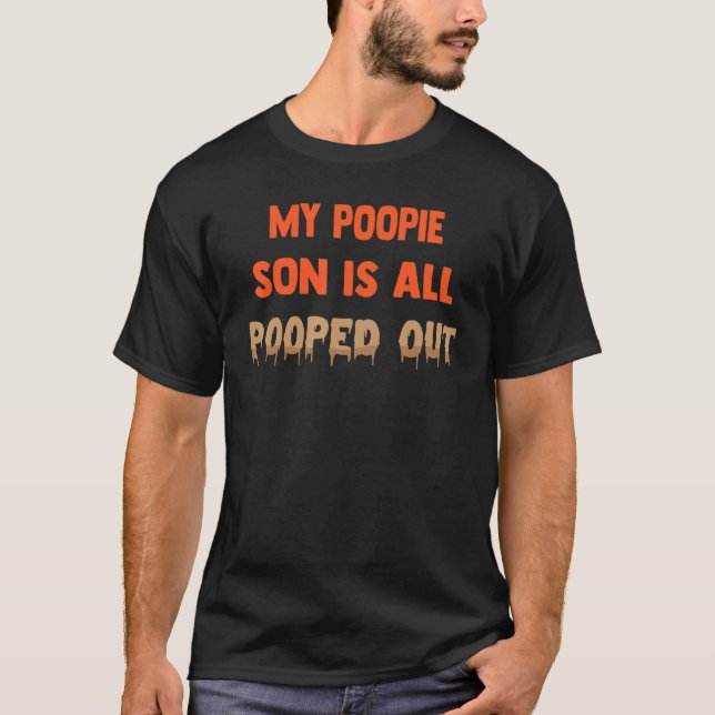 T-shirt Mon Fils Poopie Est Tout Gâché Des Blagues De Pare (Devant)