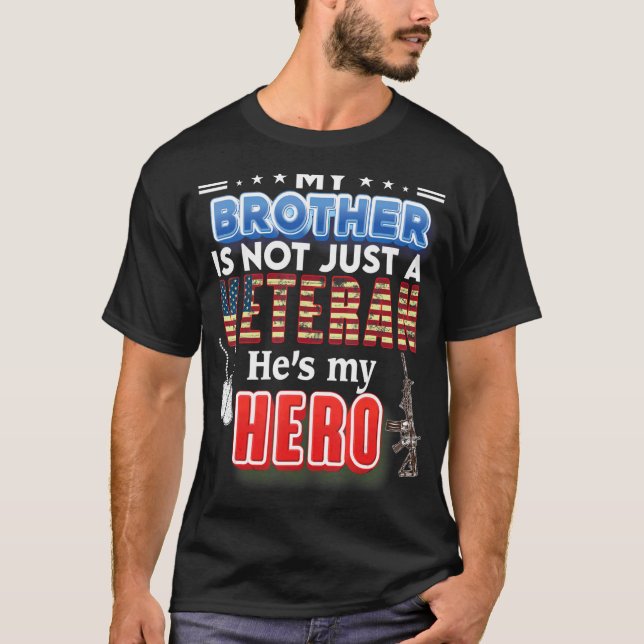 T-shirt Mon frère n'est pas seulement un vétéran, il est m (Devant)