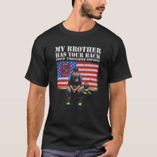 T-shirt Mon frère vous soutient fier frère pompier