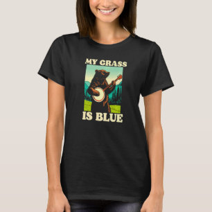 T-shirt Mon gazon est bleu Banjo Bear Retro Nature Graphiq