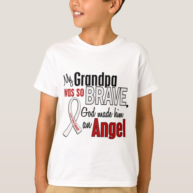 T-shirt Mon grand-papa est un cancer de poumon d'ange (Devant)