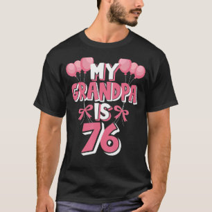 T-shirt Mon Grand-Père A 76 Ans Grampa 76ème Anniversaire