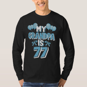 T-shirt Mon Grand-Père A 77 Ans Grand-Père 77ème Anniversa
