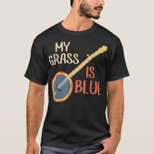 T-shirt Mon Gris Est Bleu Bluegrass Musique Banjo Player