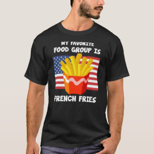 T-shirt Mon groupe alimentaire favori Fries Français drape