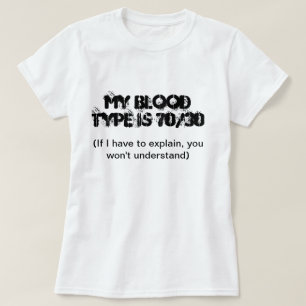 T-shirt Mon groupe sanguin est 70/30