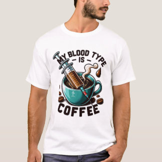 T-shirt Mon groupe sanguin est Café
