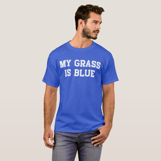 T-shirt Mon herbe est bleue et ma musique est bluegrass (Devant entier)