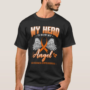 T-shirt Mon Héros Est Maintenant Mon Ange Leucémie Os Ma