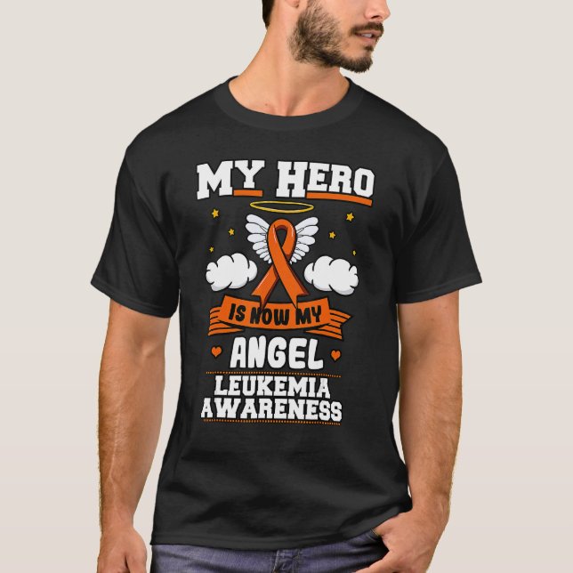 T-shirt Mon Héros Est Maintenant Mon Angel Leukemia Green  (Devant)