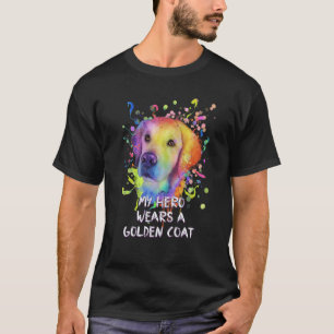 T-shirt Mon héros porte un manteau doré Humour Golden Retr