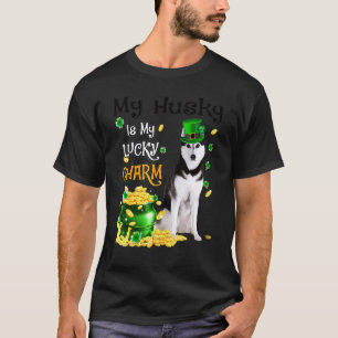 T-shirt Mon Husky Est Mon Porte-Bonheur Cute Dog Fête De P