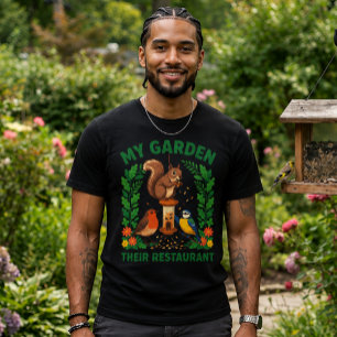 T-shirt Mon Jardin Leur Restaurant Écureuil Drôle