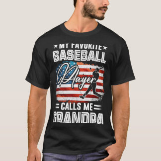 T-shirt Mon Joueur De Baseball Préféré M'Appelle Grand-Pèr